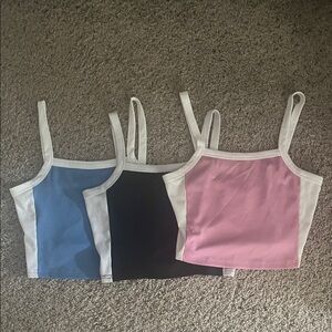 Trendy Colorblock Crop Tops